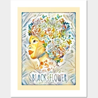 Foral Black girl with floral hair, black lives matter, african american Posters and Art